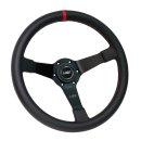 Luisi Mirage Corsa Sportlenkrad Leder schwarz / rot geschüsselt & TÜV Prüfbericht